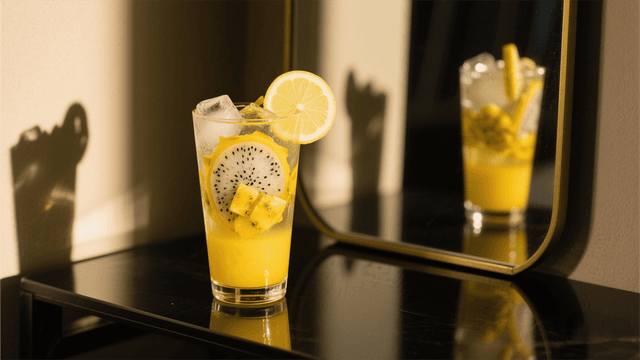 Yellow dragon fruit yogurt dessert bowl